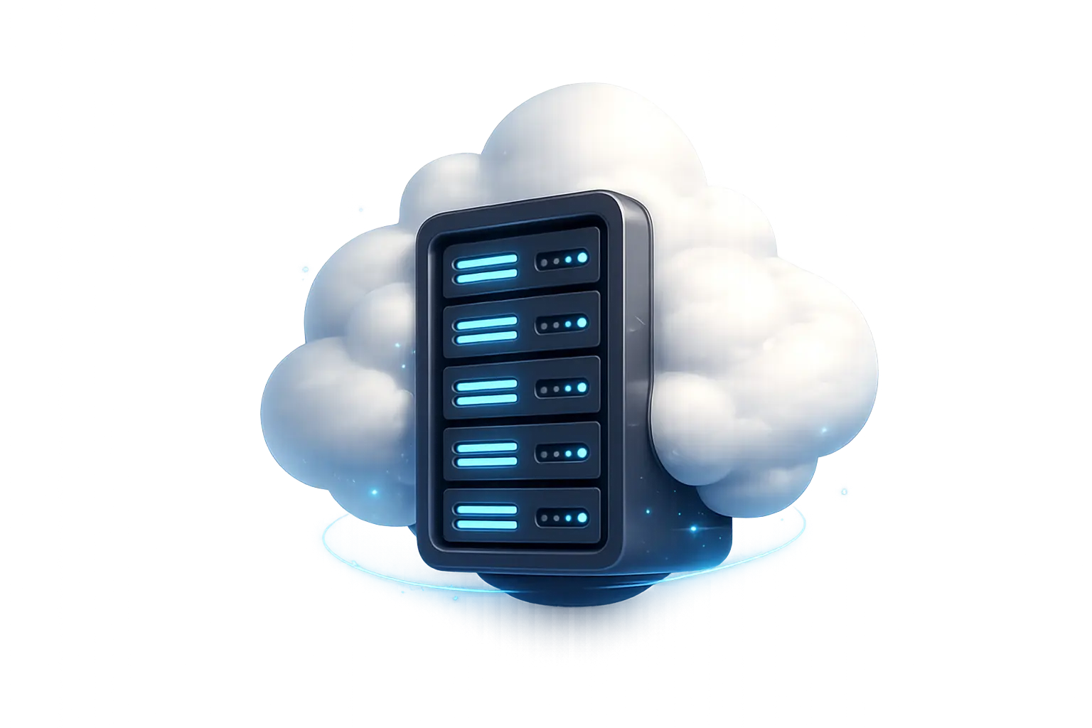 3D Cloud Server Illustration